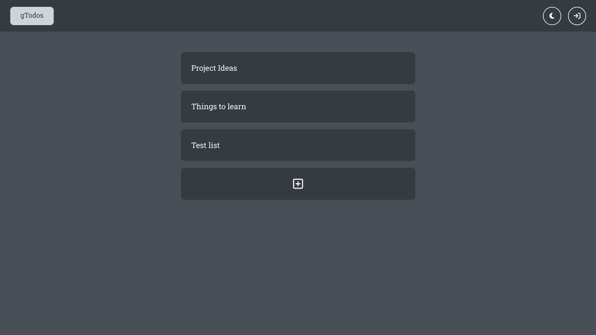 gTodos all todo list dark theme