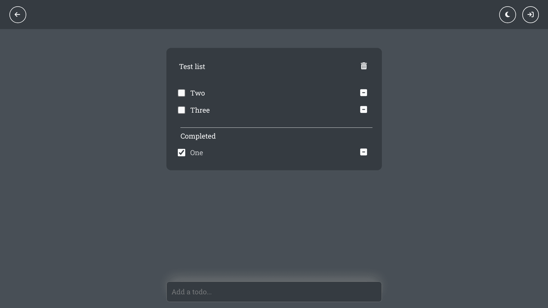 gTodos single todo list dark theme